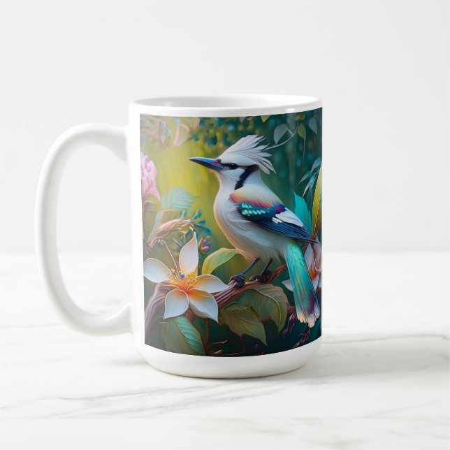 Caneca De Café Crested Teal Winged Jay (Esquerda)