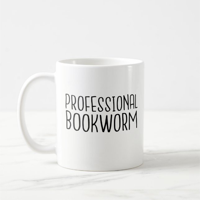 Caneca De Café Criador de Bookworm Profissional - para Bibliotecá (Esquerda)