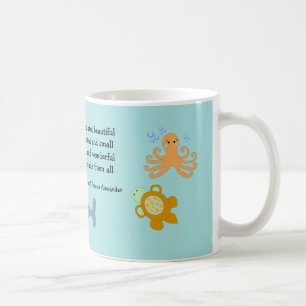 Caneca De Café Criaduras Marinhas Fofas com Citação Inspiradora