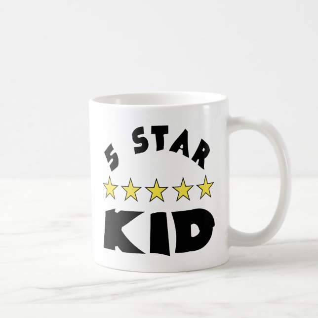 Caneca De Café Criança de 5 Estrelas Letras Pretas (Direita)