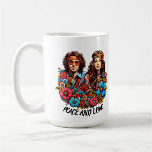 Caneca De Café Criança de flor de Hippie, Casal, 1960