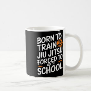 Caneca De Café Criança de Jiu Jitsu Engraçado Nascido para Treina