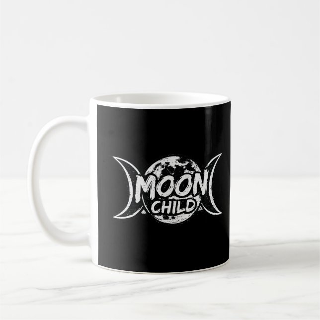 Caneca De Café Criança Lua Tripla Lua Celestial Bruxa Gótica (Esquerda)