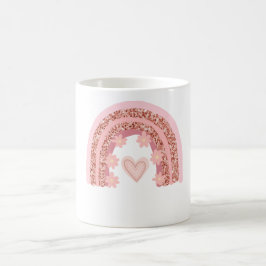 Caneca De Café Criança Mãe Personalizada Nome Colorido Arco-íris