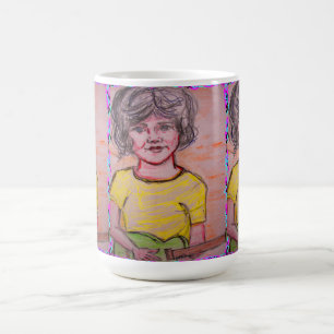 Caneca De Café criança que joga a guitarra elétrica do brinqued