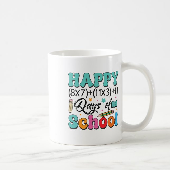 Caneca De Café Crianças: 100 Dias De Escolas De Professores De Eq (Direita)