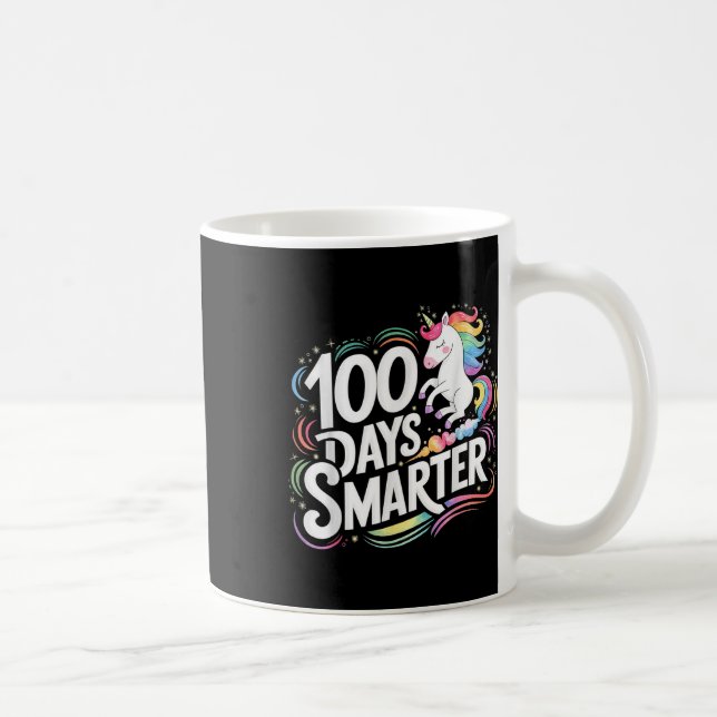 Caneca De Café Crianças 100 Dias Mais Inteligentes Meninas Unicór (Direita)