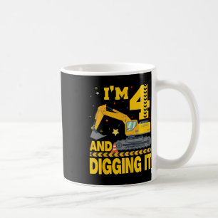 Caneca De Café Crianças: 4 anos, 4 anos, 4 anos, Escavador de Ani