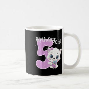 Caneca De Café Crianças 5 de Gato de Aniversário Camisas Garotas