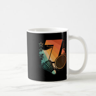 Caneca De Café Crianças 7 Birthday Boy Badminton Player Badminton