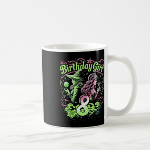 Caneca De Café Crianças: 8º aniversário Bruxa rosa e verde de 8 a