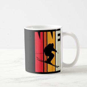 Caneca De Café Crianças 9º Aniversário Menino Retro Esqui Esquiad