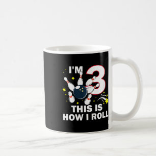Caneca De Café Crianças aniversário de 3 anos Boliche Eu tenho 3 