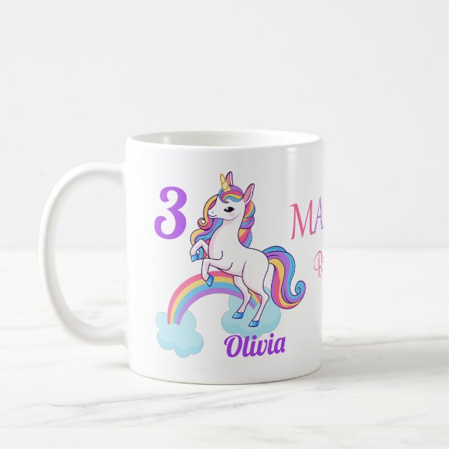Caneca De Café Crianças aniversário de 3 anos de magia (Esquerda)