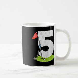 Caneca De Café Crianças Aniversário de 5 anos de Golfe Divertido
