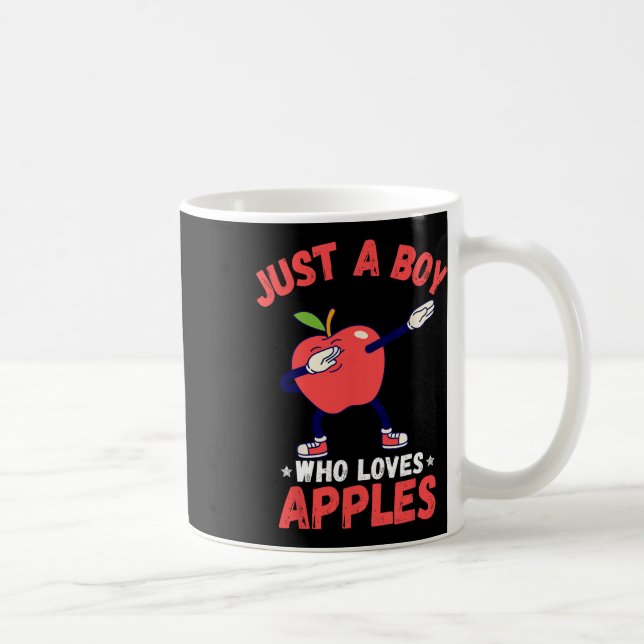 Caneca De Café Crianças Apenas Um Menino Que Ama Presentes De Maç (Direita)