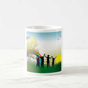 Caneca De Café Crianças Arco-íris do Nascer do Sol