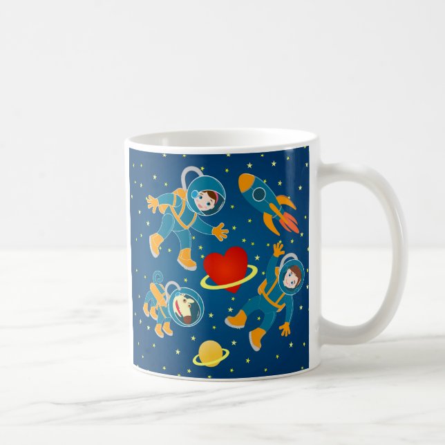 Caneca De Café Crianças Astronautas adoram viagem do espaço (Direita)