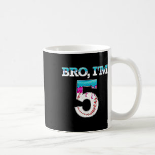 Caneca De Café Crianças Beisebol, Bro Im, 5 Anos De 5, Aniversári