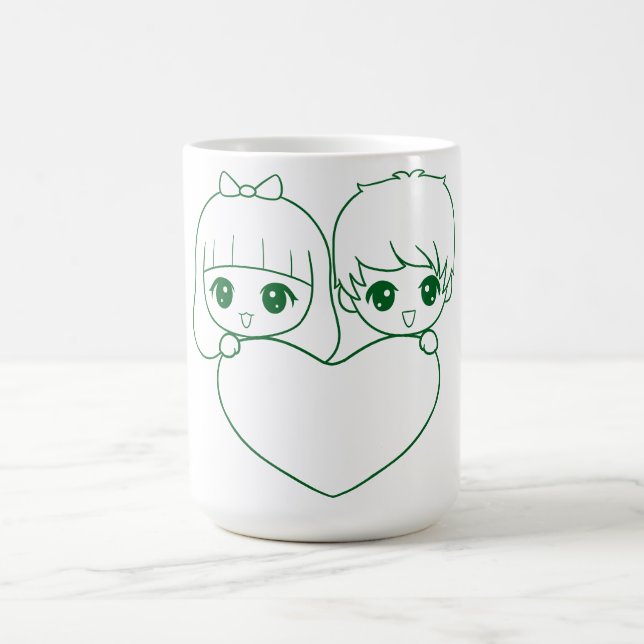 Caneca De Café Crianças bonitas com Design de coração (Centro)