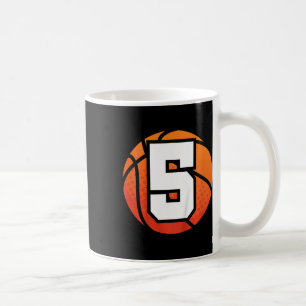 Caneca De Café Crianças Bysketbyll Aniversário 5 Número 5 Anos