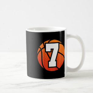 Caneca De Café Crianças Bysketbyll Aniversário 7 Número 7 Anos B