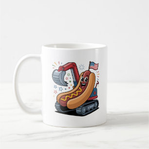 Caneca De Café Crianças da Escavadora do Dia da Independência de 