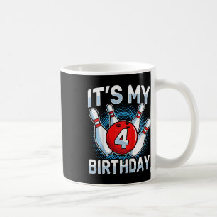 Caneca De Café Crianças de 4 anos Boliche 4ª Festa de Aniversário