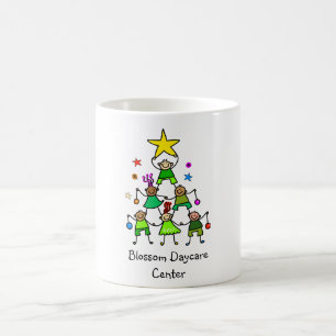 Caneca De Café Crianças de Árvores de Natal Personalizadas