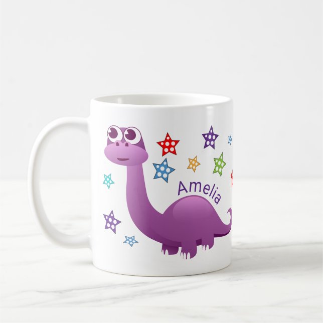 Caneca De Café Crianças Dinossauro Personalizado (Esquerda)