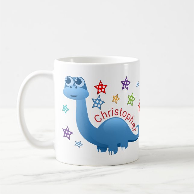 Caneca De Café Crianças Dinossauro Personalizado (Esquerda)