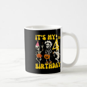 Caneca De Café Crianças É o meu quarto Aniversário Um esqueleto e