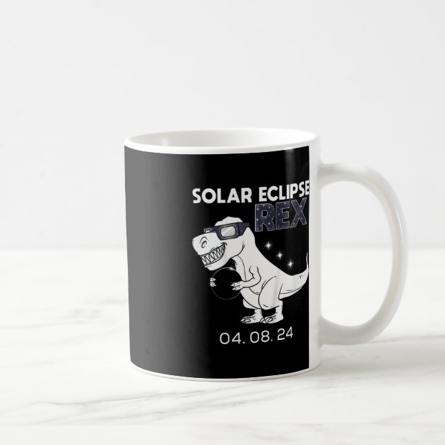 Caneca De Café Crianças Eclipse Solar T Rex 04.08.2024 Dino Diver (Direita)