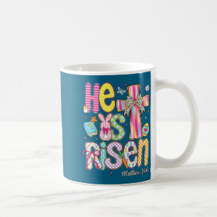 Caneca De Café Crianças Ele Ressuscitou Jesus Cristão Feliz