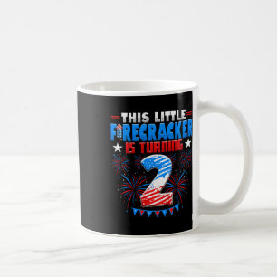 Caneca De Café Crianças Este Pequeno Firecracker Está Virando 2 A