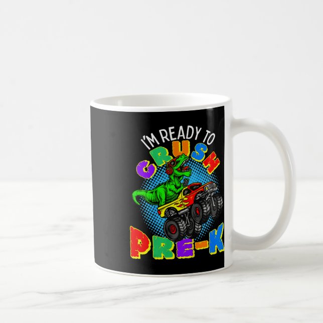 Caneca De Café Crianças Estou Pronto Para Esmagar Pré K Dinossaur (Direita)