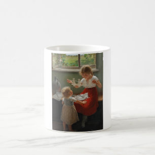 Caneca De Café Crianças Fazeres Silhuettes (Crianças Cutes Brinca