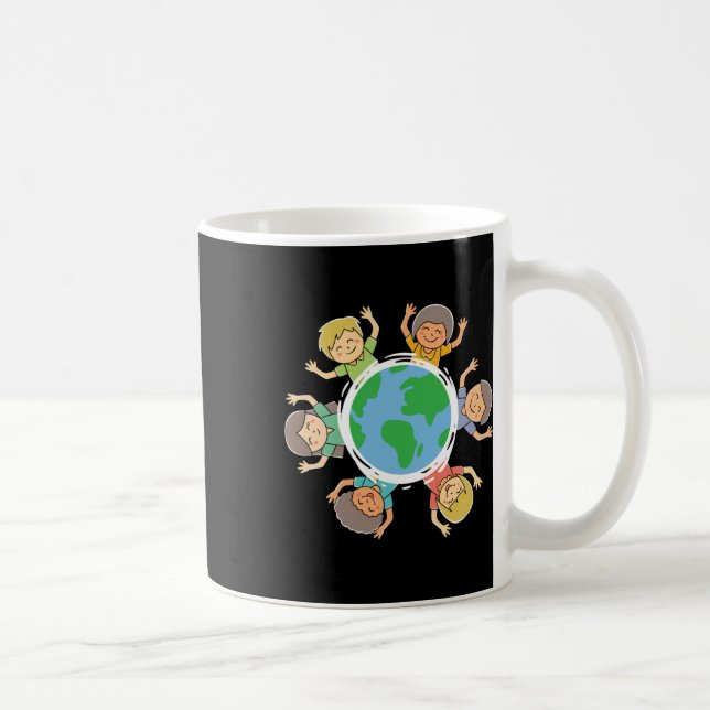 Caneca De Café Crianças Felizes - Proteção Ambiental Dia da Terra (Direita)