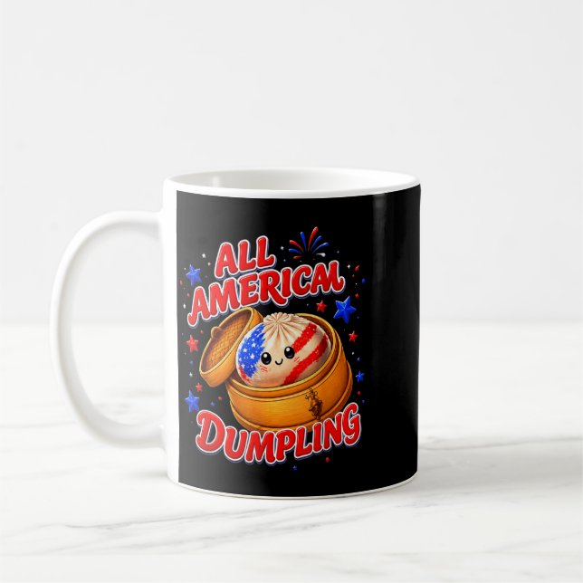 Caneca De Café Crianças Fofas Ed Aamerican Dumpling 4 De Julho Ga (Esquerda)