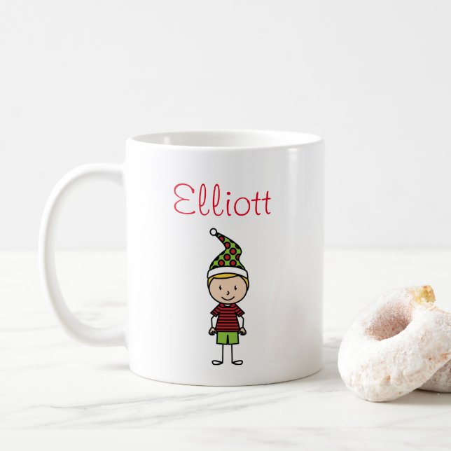 Caneca De Café Crianças Fofo Natal Personalizado (Com Donut)