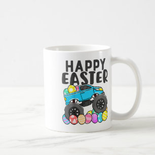 Caneca De Café Crianças Meninos Feliz Páscoa Caminhão Monstro Ovo