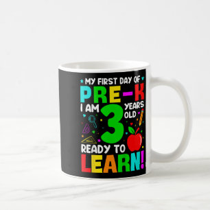 Caneca De Café Crianças Meu Primeiro Dia De Pré-k 3 Anos Primeiro