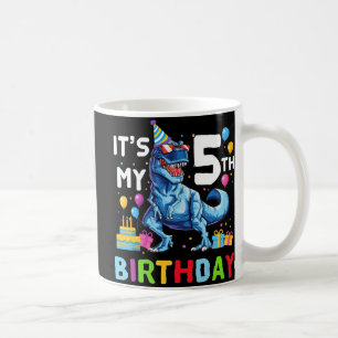 Caneca De Café Crianças Monster Truck 5 Anos 5 Birthday Boy Mo