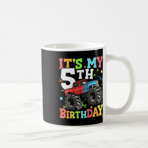 Caneca De Café Crianças Monster Truck É Meu 5 Aniversário 5 5