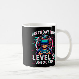 Caneca De Café Crianças Nível 9 Desbloqueadas Aniversário De 9 An