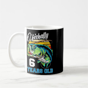 Caneca De Café Crianças Oficialmente 6 Anos Pescador Aniversário