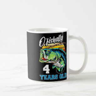 Caneca De Café Crianças oficialmente com 4 anos de idade Pescador