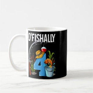 Caneca De Café Crianças O'fishally 4 Anos de Idade 4º Aniversário