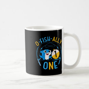Caneca De Café Crianças Ofishally Um 1º Aniversário Tema de Pesca