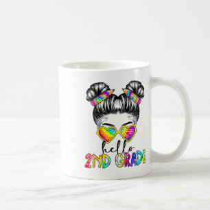 Caneca De Café Crianças Olá 2ª Segunda Série Coque Desarrumado De
